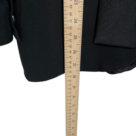 Irene Van RYB Blazer Womens 40 US 8 Black Satin Collar Wool Blend Three Button - Picture 9 of 11